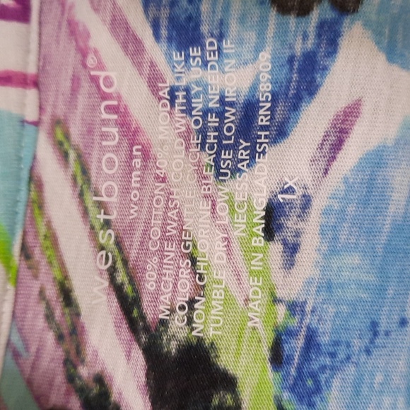 NWT WESTBOUND WOMAN PURPLE/BLUE FLORAL BLOUSE SZ 1X. - Picture 5 of 14